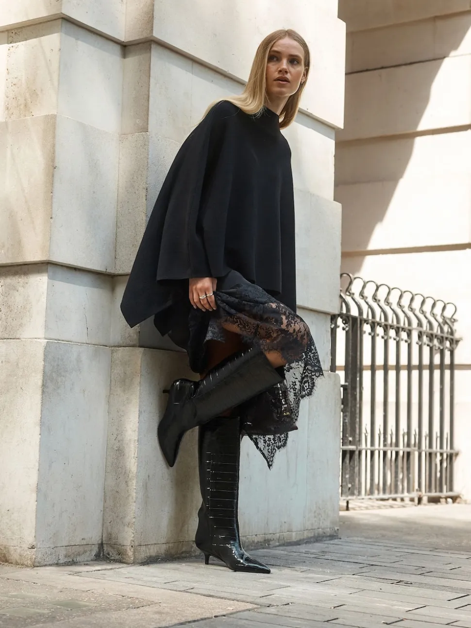 Noir texturé - Bottes Forever Comfort® à talons hauts