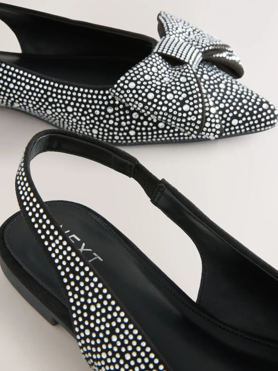 Noir thermocollé - Chaussures plates Forever Comfort® à bout pointu et bride arrière à nœud