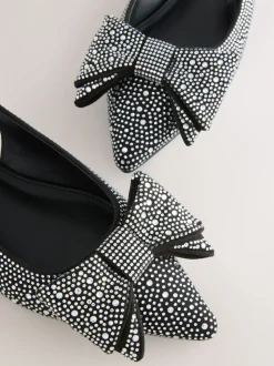 Noir thermocollé - Chaussures plates Forever Comfort® à bout pointu et bride arrière à nœud