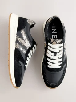 Noir/Animal - Baskets à lacets Forever Comfort® en cuir