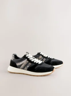 Noir/Animal - Baskets à lacets Forever Comfort® en cuir