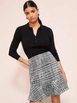 Noir/Blanc - Friends Like These mini-jupe flippy en boucle