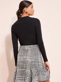 Noir/Blanc - Friends Like These mini-jupe flippy en boucle