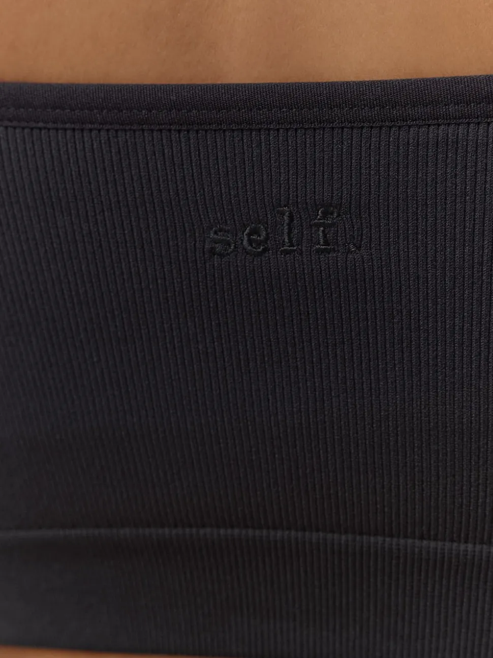 Noir/Blanc - Lot de 2 brassières longues côtelées sans coutures