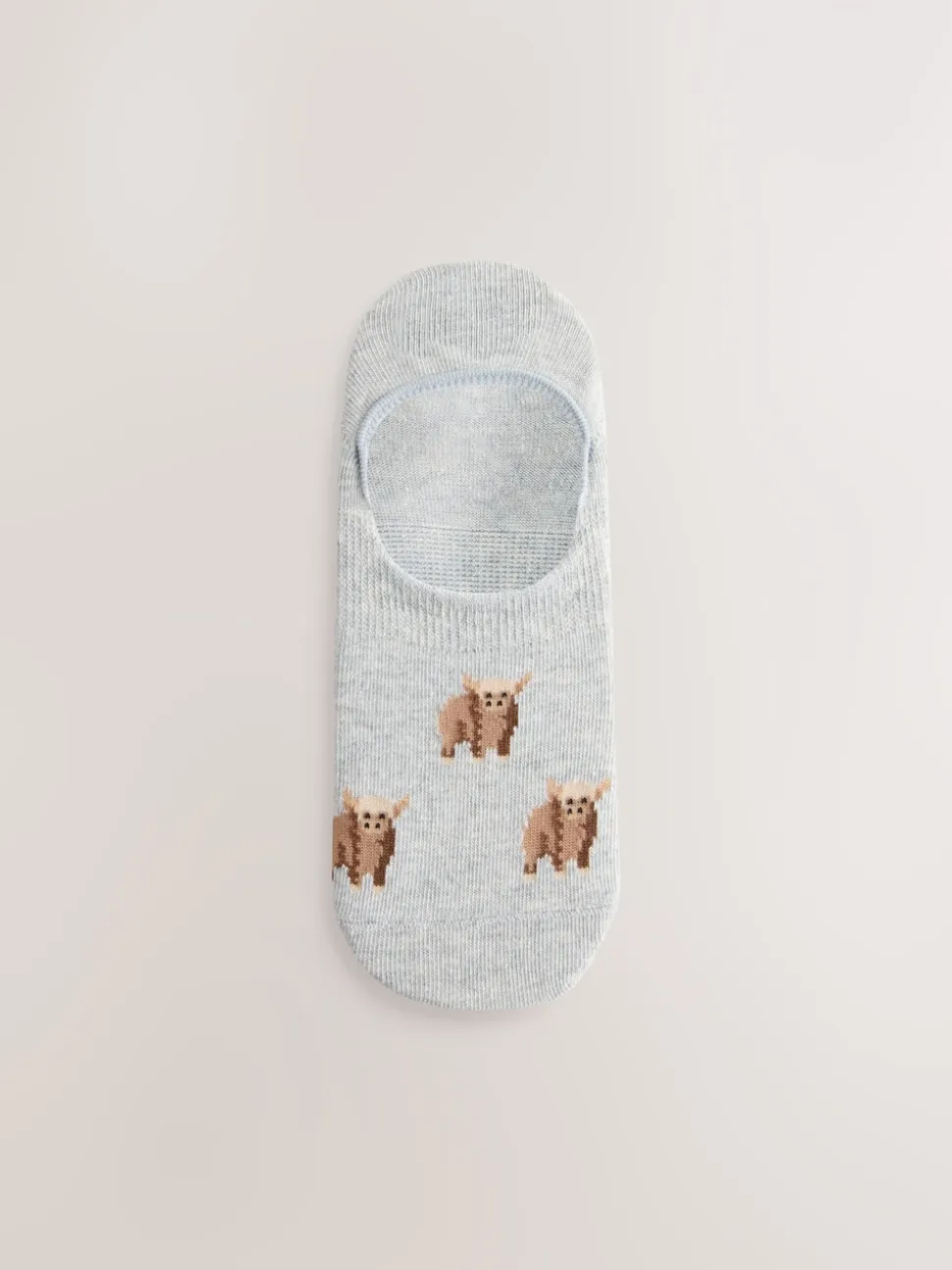 Noir/Blanc - Lot de 4 chaussettes de sport invisibles à rayures Hamish The Highland Cow
