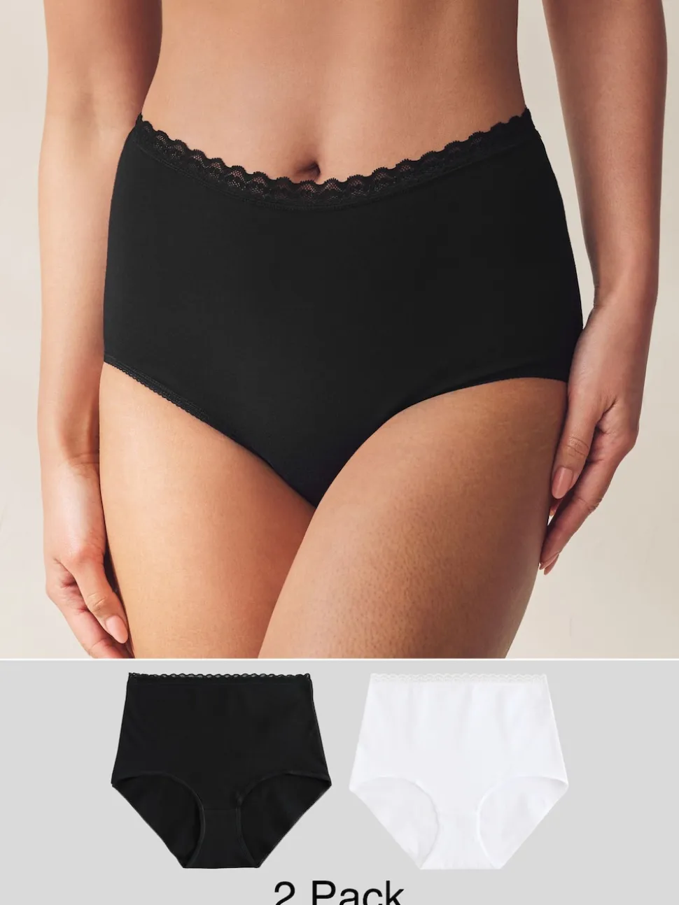 Noir/Blanc - Lot de 2 culottes Menopause Friends Cooling