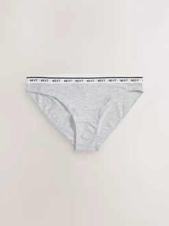 Noir/Blanc - Lot de 7 culottes à logo en coton