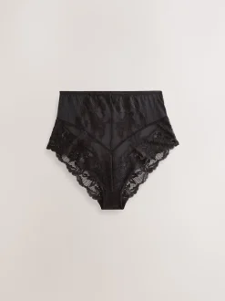 Noir/Blanc - Lot de 2 slips en dentelle
