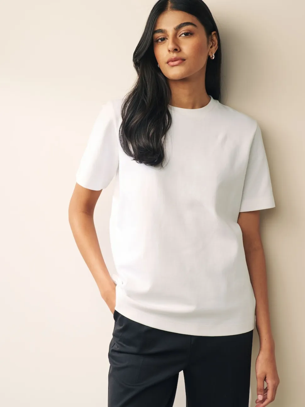 Noir/Blanc - Lot de 2 T-Shirts lourds à manches courtes