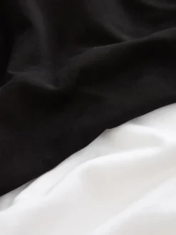 Noir/Blanc - Lot de 2 T-Shirts lourds à manches courtes