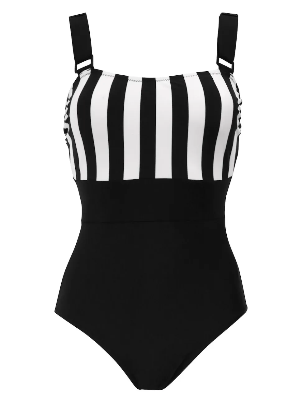 Noir/Blanc - Maillot de bain Pour Moi Palm Springs color block pour le contrôle du ventre