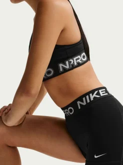 Noir/Blanc - Short motard Nike Pro Mid-Rise 3po