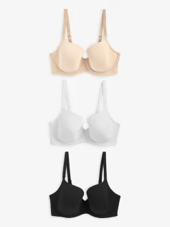 Noir/Blanc/Pastel Rose Nude - Lot de soutiens-gorge DD en coton Blend Ultimate Comfort 3