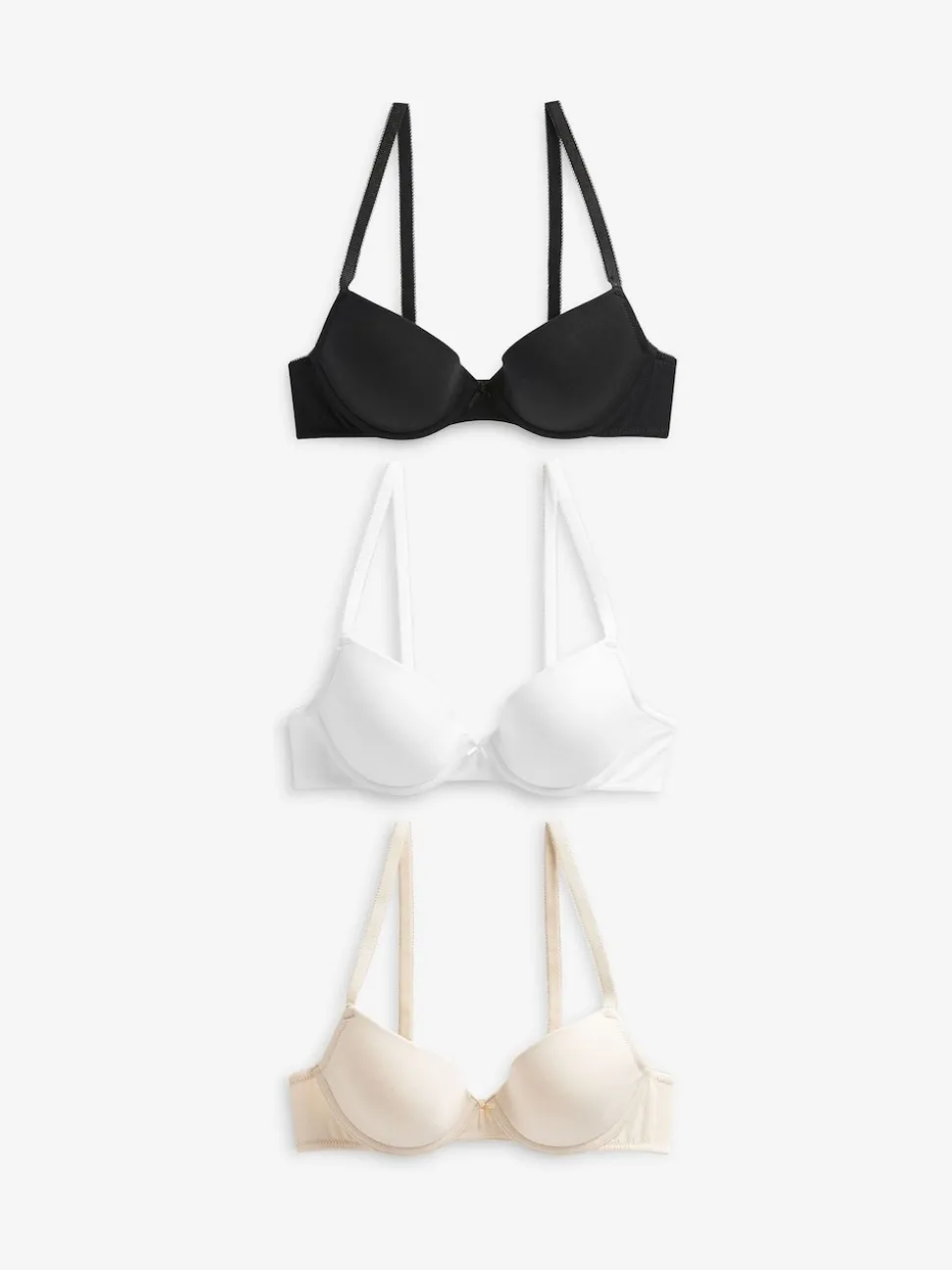 Noir/Blanc/Pastel Rose Nude - Lot de 3 soutiens-gorge en mélange de coton Ultimate Comfort