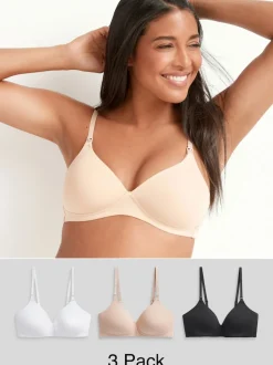 Noir/Blanc/Pastel Rose Nude - Lot de 3 Soutiens-gorge d’allaitement en coton Mélange Ultimate Comfort