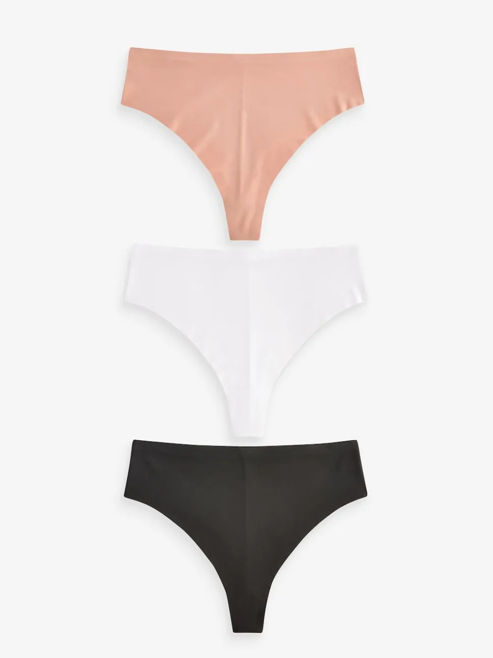 Noir/Blanc/Ppraline Nude - Lot 3 culottes invisibles et confortables