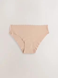 Noir/Blanc/Ppraline Nude - Lot 7 culottes festonnées invisibles