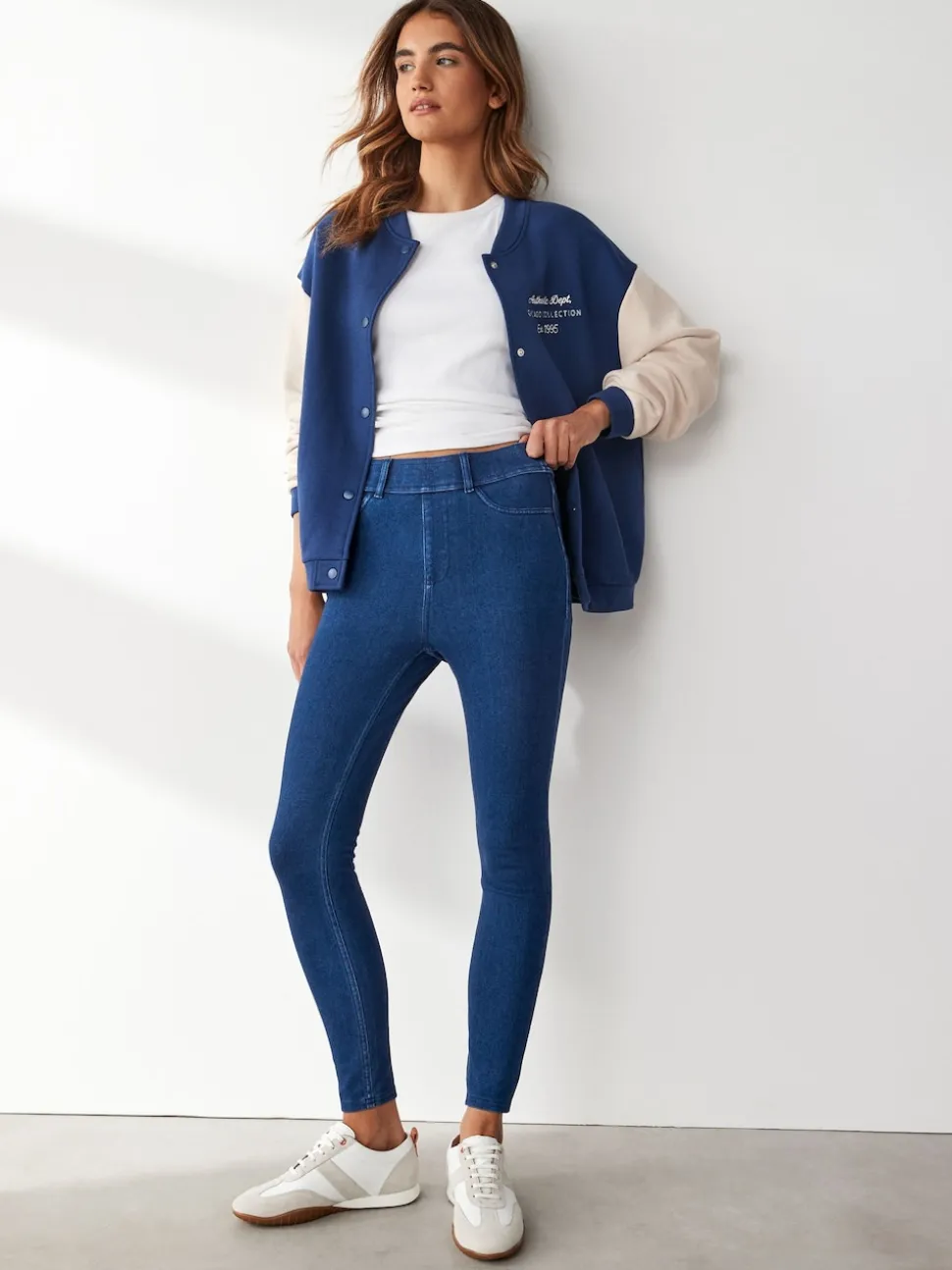 Noir/Bleu - Jersey pleine longueur Denim Leggings 2 Lot