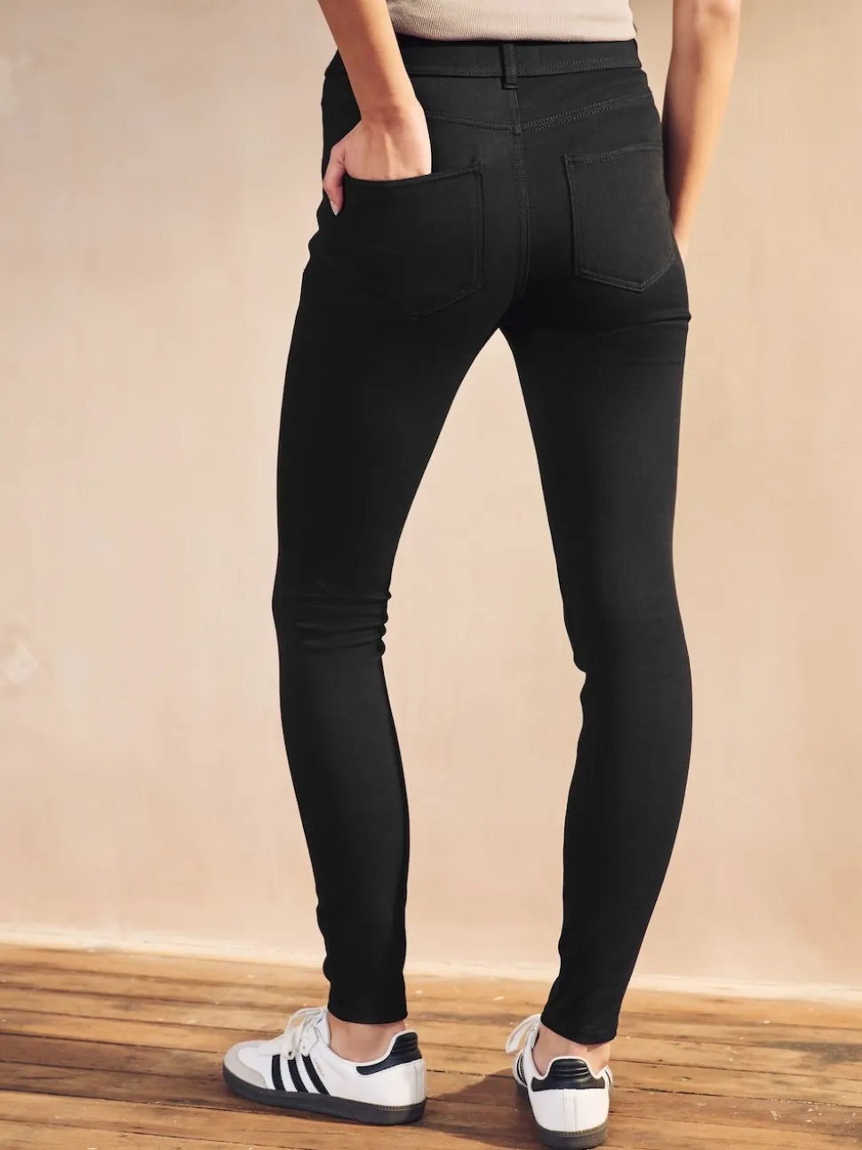 Noir/Bleu - Jersey pleine longueur Denim Leggings 2 Lot