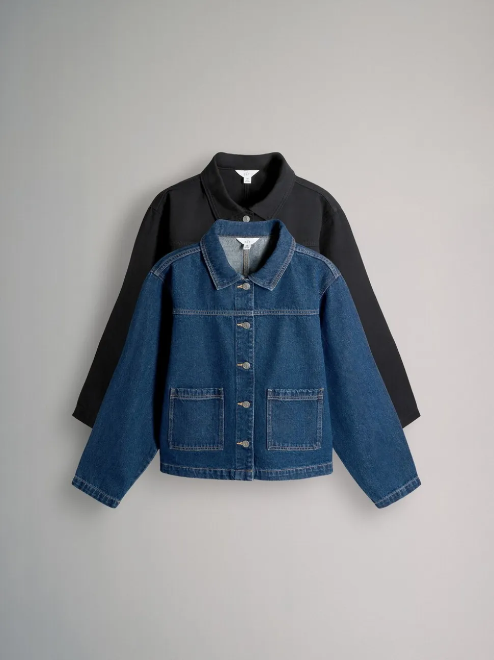 Noir/bleu foncé - The Set 2 Lot de vestes-chemises Denim