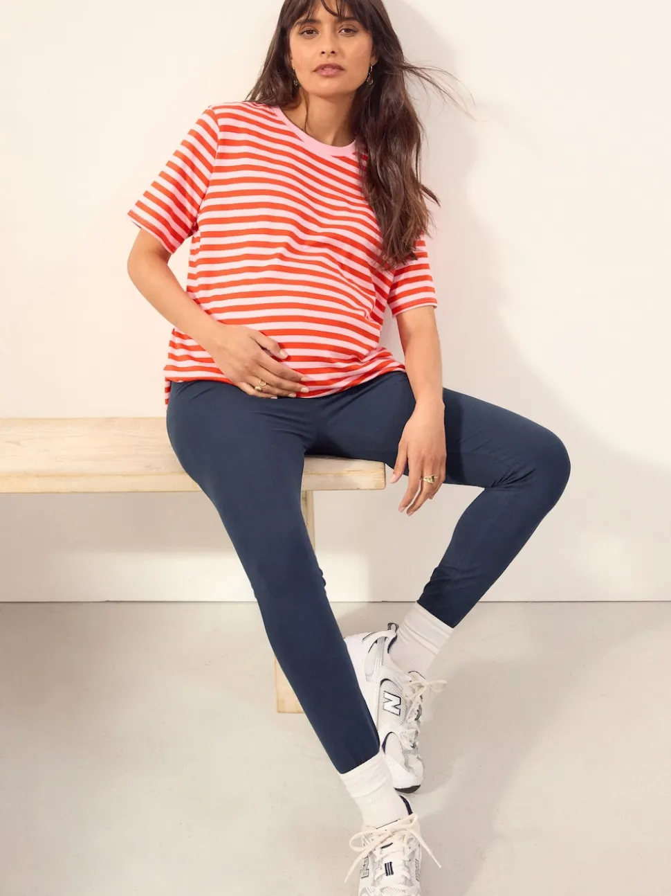 Noir/bleu marine Bleu/Marron - Lot de 3 leggings de maternité