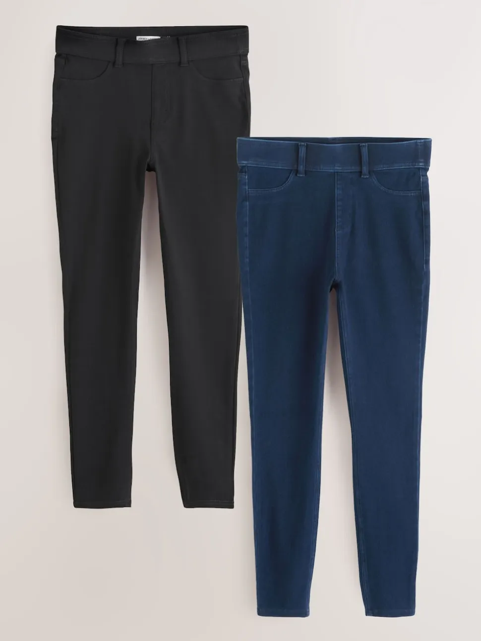 Noir/bleu rincé - Jersey pleine longueur Denim Leggings 2 Lot
