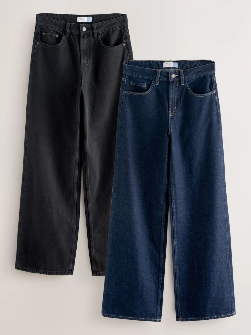 Noir/bleu rincé - Lot de 2 jeans à jambe large