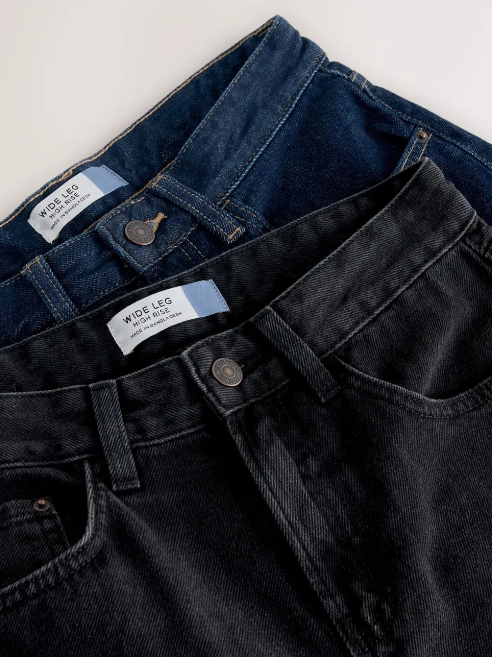 Noir/bleu rincé - Lot de 2 jeans à jambe large