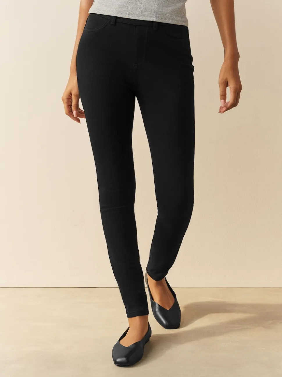 Noir/bleu rincé/gris - Jersey pleine longueur Denim Leggings 3 Lot