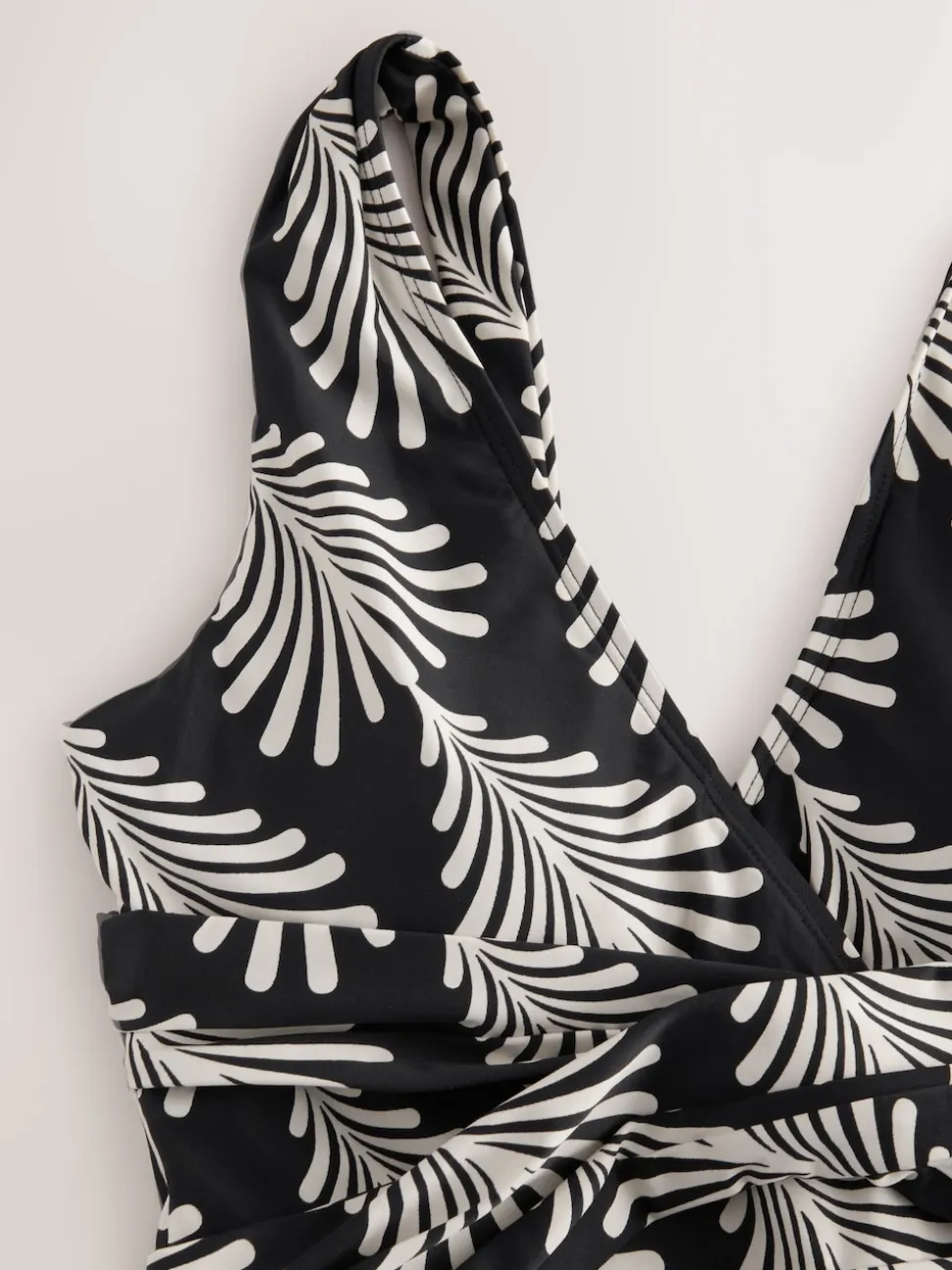 Noir/Cream Fan Imprimé - Maillot de bain gainant pigeonnant