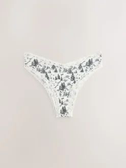 Noir/Crème - Lot de 4 culottes en coton et dentelle