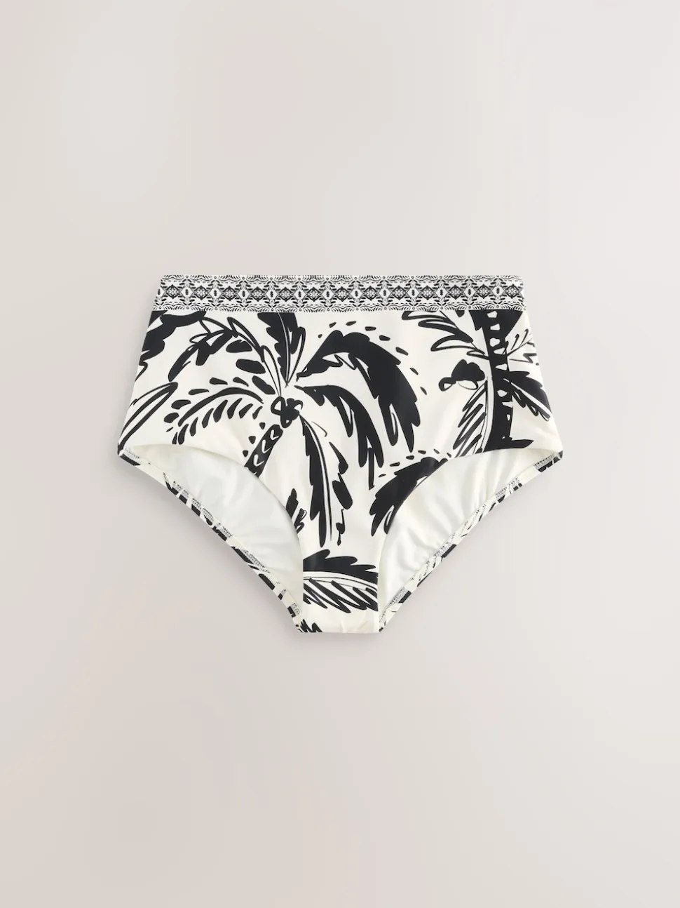 Noir/Crème Palmier - Bas de bikini Imprimé