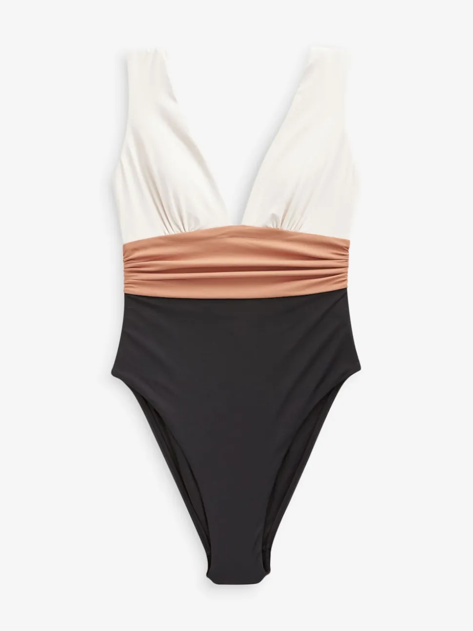 Noir/Ecru/Beige - Maillot de bain gainant pigeonnant