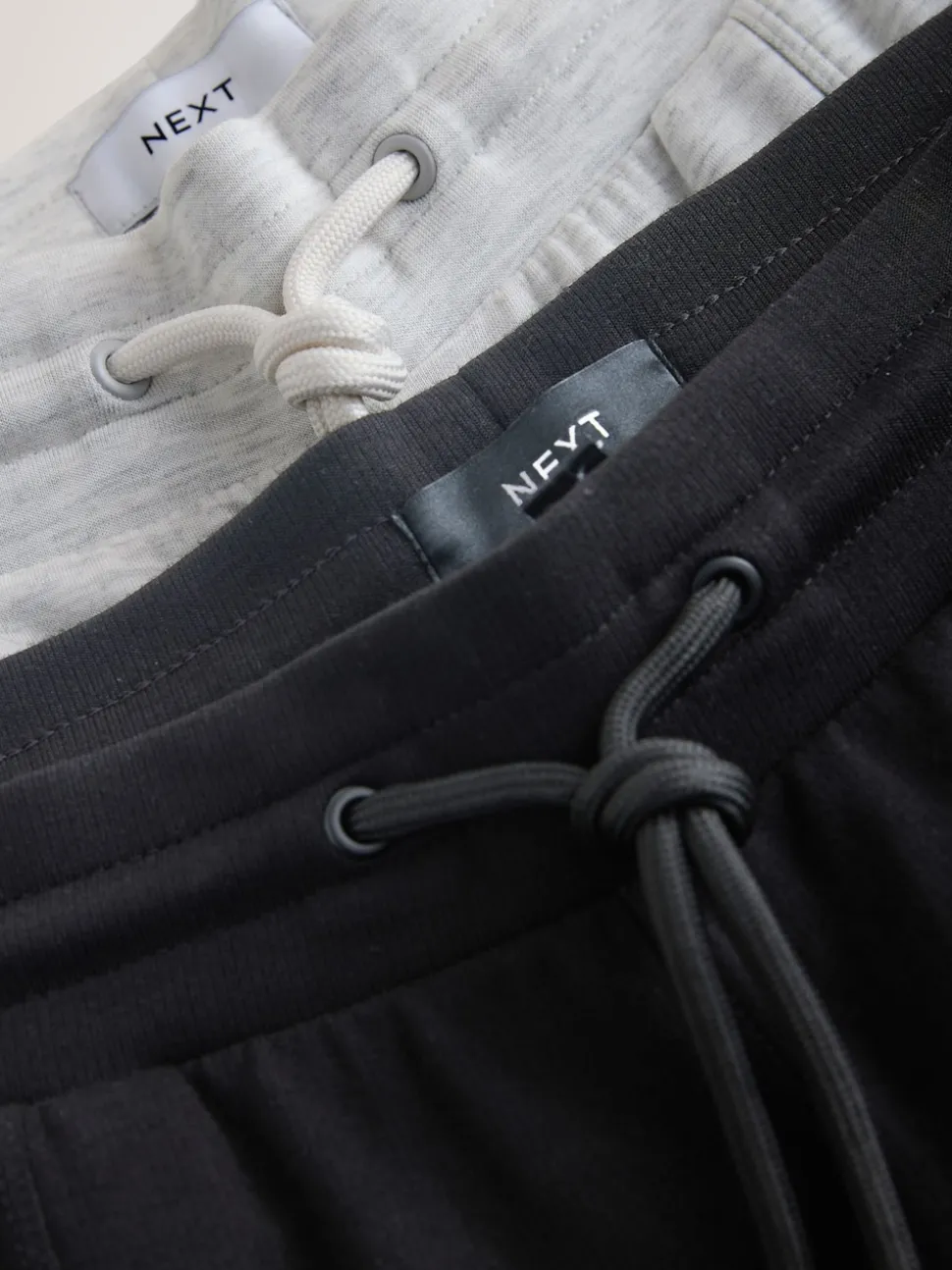 Noir/Gris - Joggings jambe large en jersey 2 Pack