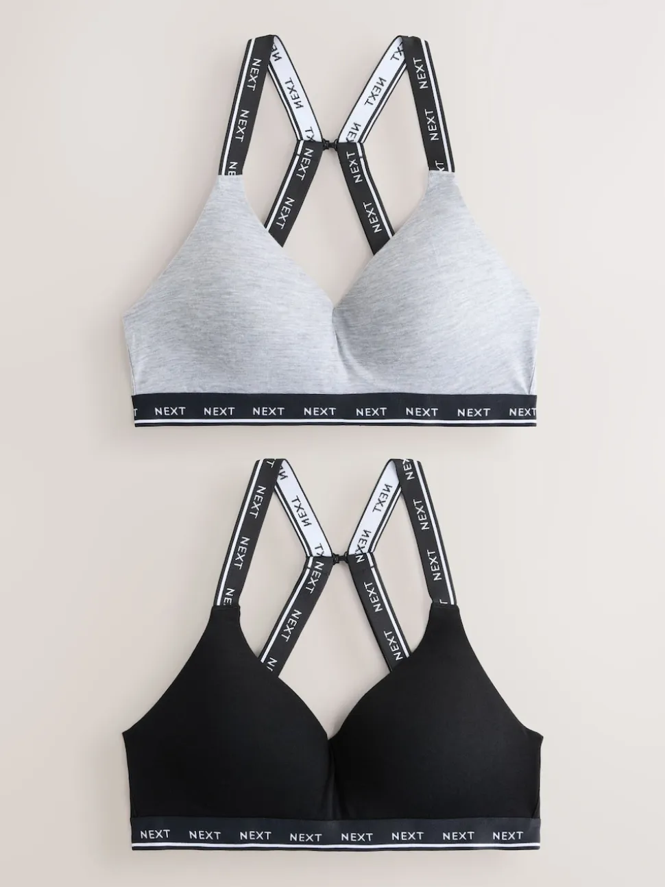 Noir/Gris - Lot de 2 soutiens-gorge rembourrés sans armatures en coton Ultimate Comfort