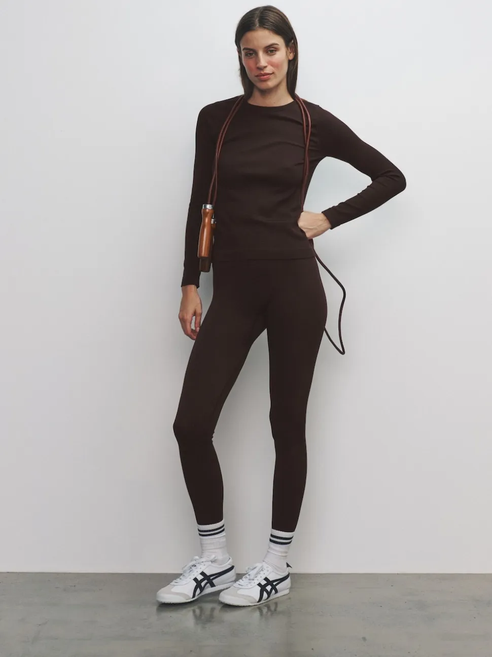 Noir/Marron Chocolat/Kaki - The Set lot de 3 leggings côtelés actifs
