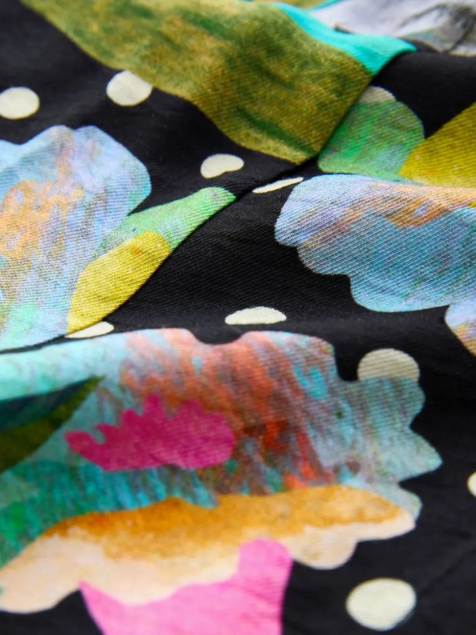 Noir/Multicolore Fleuri - Robe chemise imprimée à manches longues