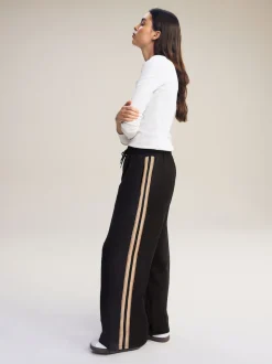 Noir/Neutre - Pantalons de survêtement Slinky à jambes Amples et rayures latérales