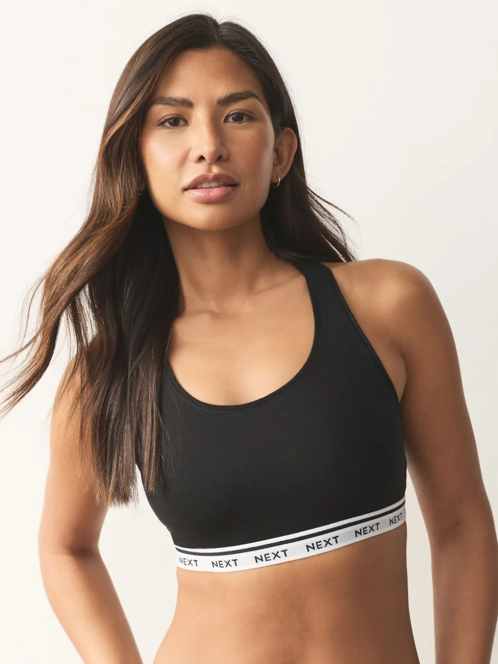 Noir/Noir/Gris/Blanc - Lot de 4 soutiens-gorge courts à logo en Coton Ultimate Comfort