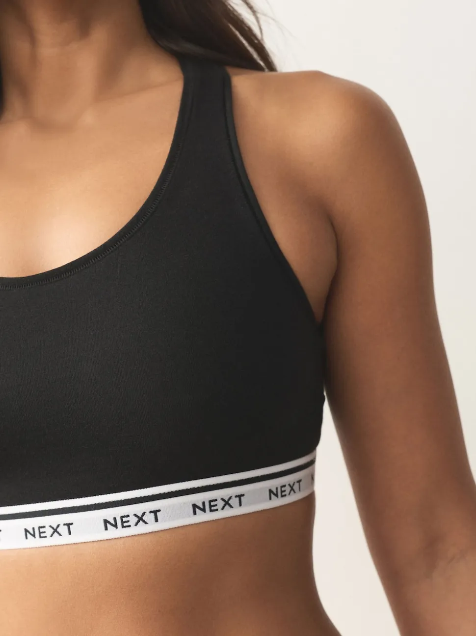 Noir/Noir/Gris/Blanc - Lot de 4 soutiens-gorge courts à logo en Coton Ultimate Comfort