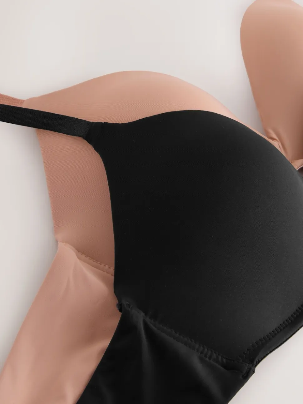 Noir/Praline Nude - Lot de 2 soutiens-gorge lissants sans armatures A-E push-up rembourrés