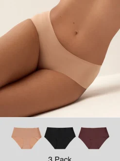 Noir/praline nude/chocolat nude - Lot 3 culottes invisibles et confortables