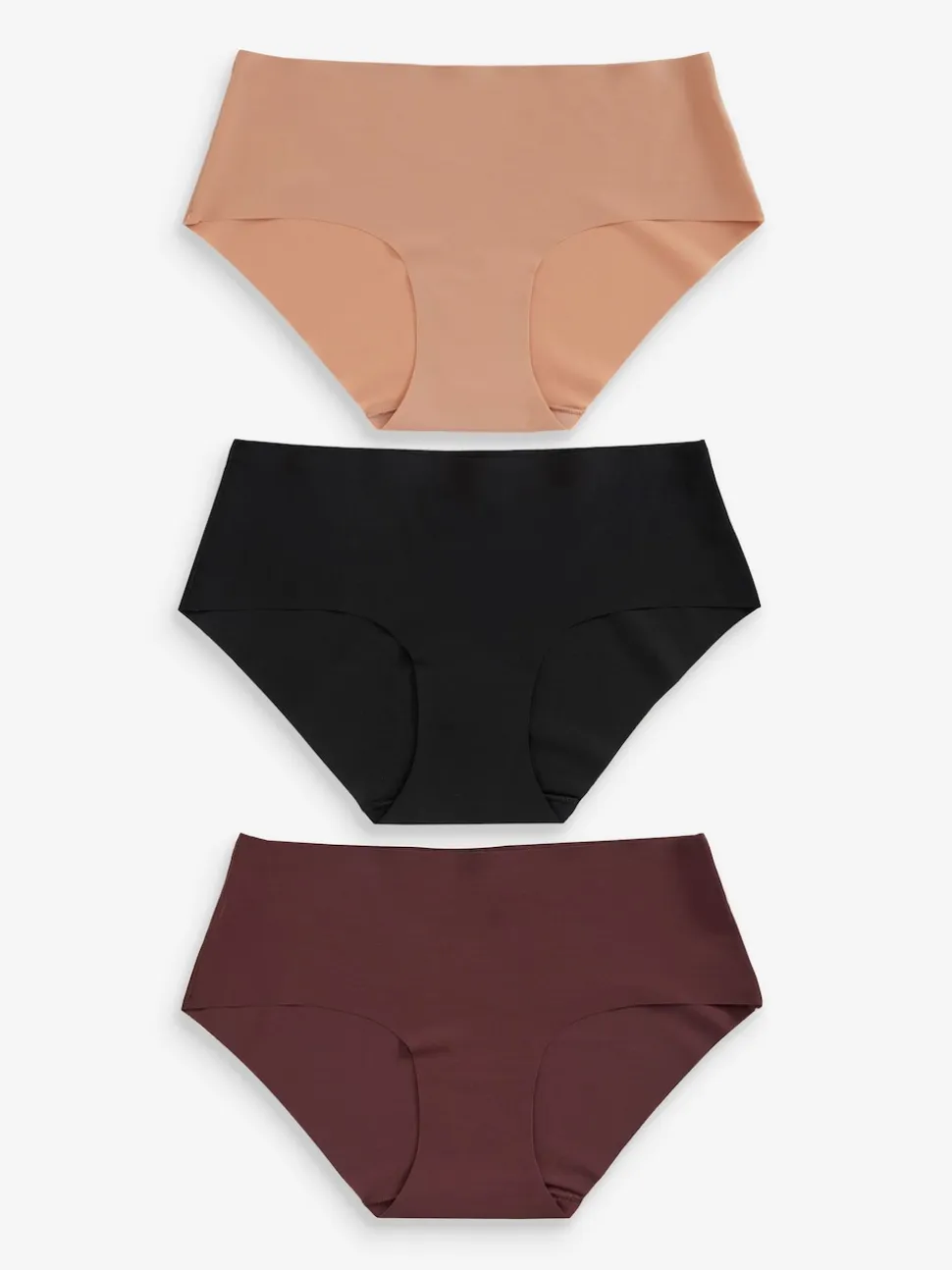 Noir/praline nude/chocolat nude - Lot 3 culottes invisibles et confortables