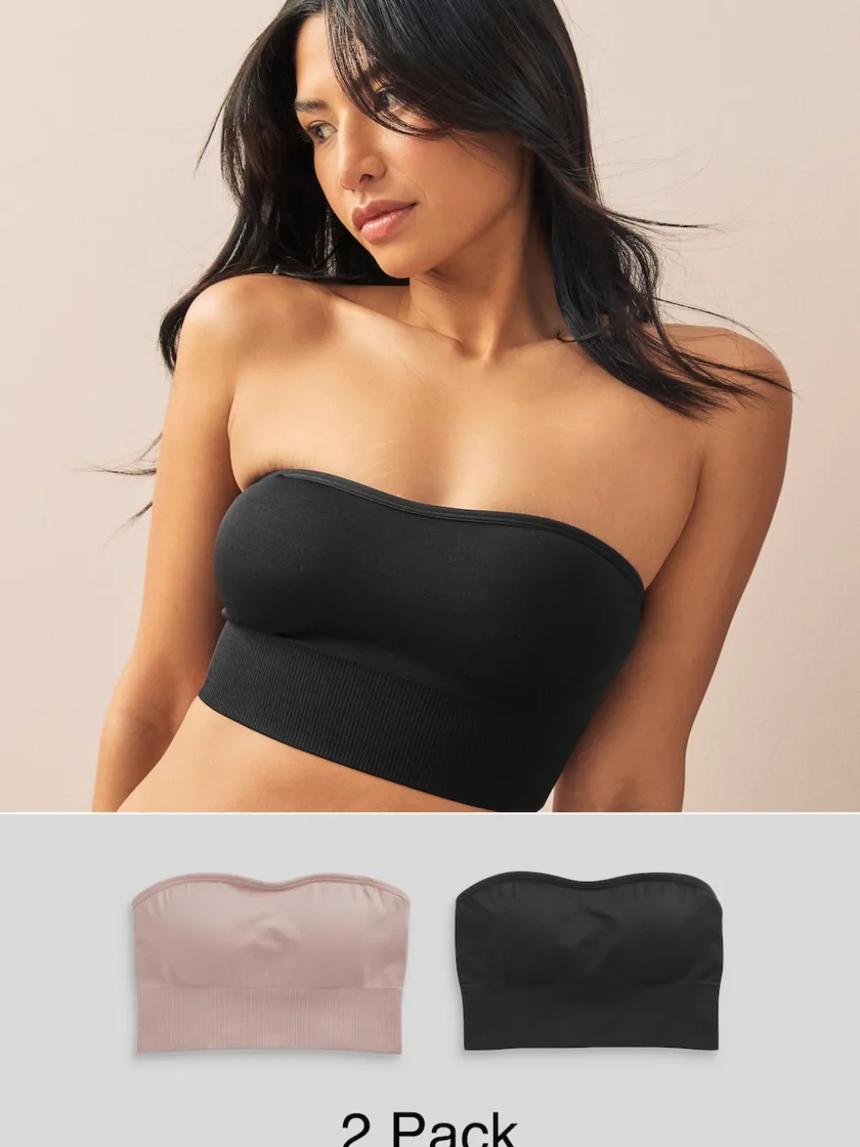 Noir/rose clair - Lot de soutiens-gorge sans 2 bandeau Ultimate Comfort