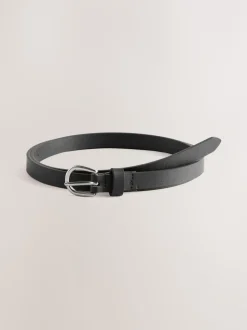 Noir/Tan - Lot de ceintures skinny en PU 2