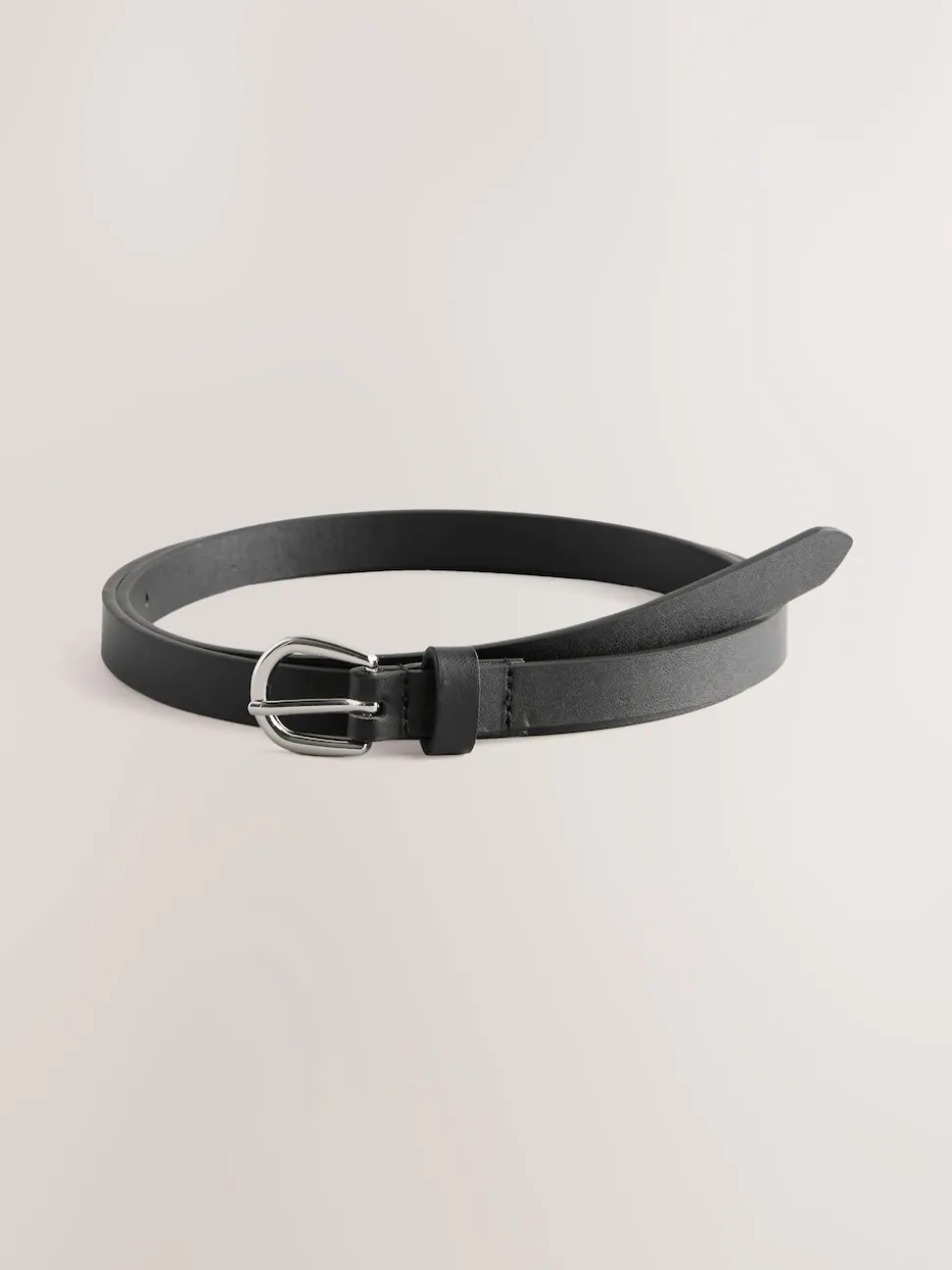 Noir/Tan - Lot de ceintures skinny en PU 2