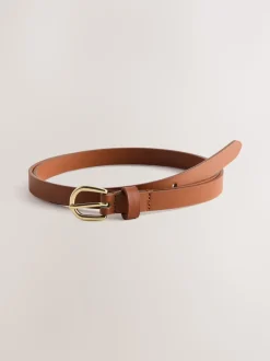 Noir/Tan - Lot de ceintures skinny en PU 2