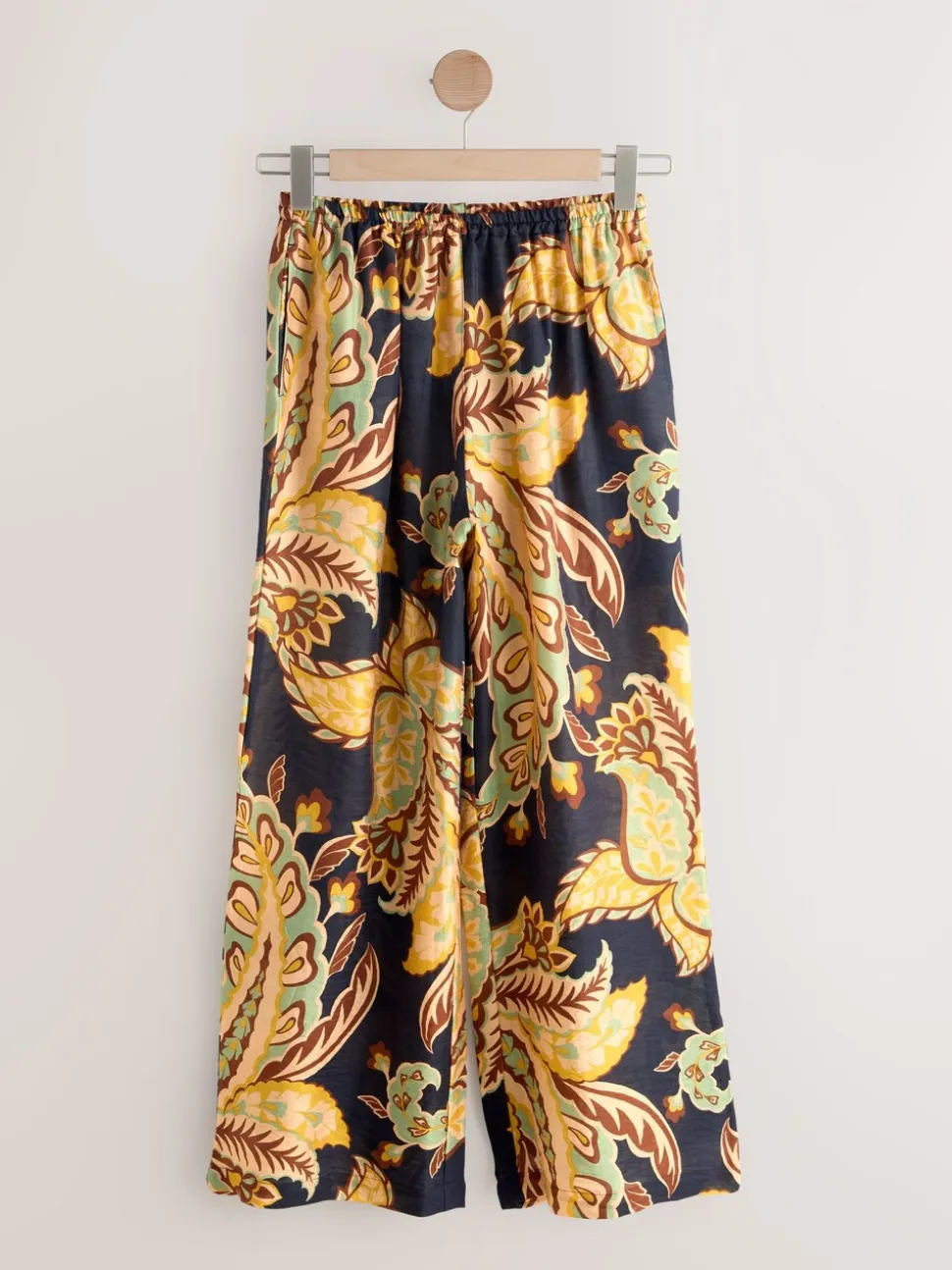 Noir/Vert - Pantalons d’été Jambe large