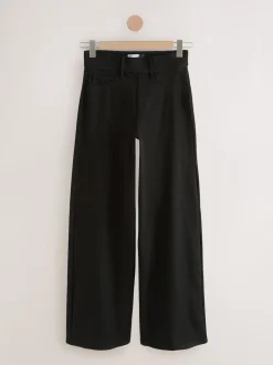 Noir/vert sauge - Lot de 2 pantalons jambes larges en denim jersey