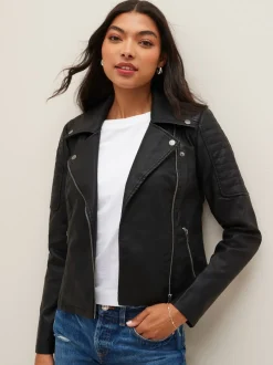 Noisy May 100% Coton Veste motard en cuir